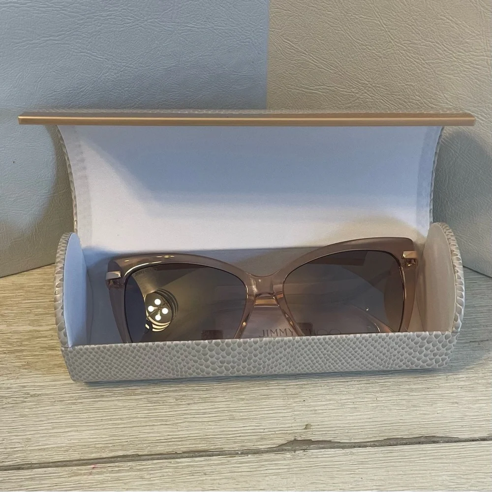 New Jimmy Choo Tan Glitter Sunglasses Full inclusion - Picture 5 of 5